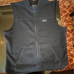 Stio Black Full-Zip Fleece Vest